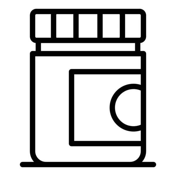 Icono de frasco médico plástico, estilo de esquema — Vector de stock