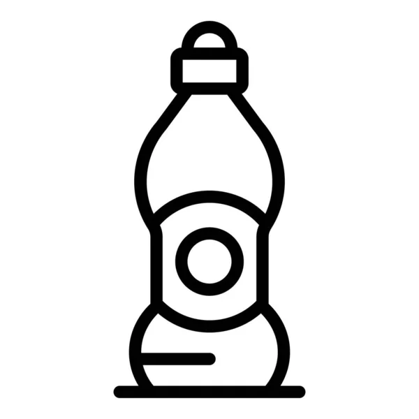 Ikon botol soda plastik, gaya garis luar - Stok Vektor