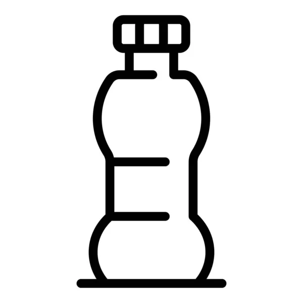 Піктограма пляшки з пластиковим напоєм, стиль контуру — стоковий вектор