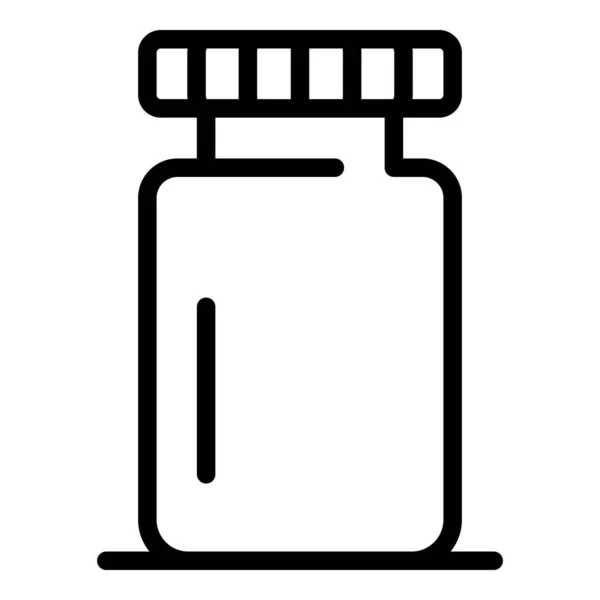 Pills jar icon, outline style — Stock Vector