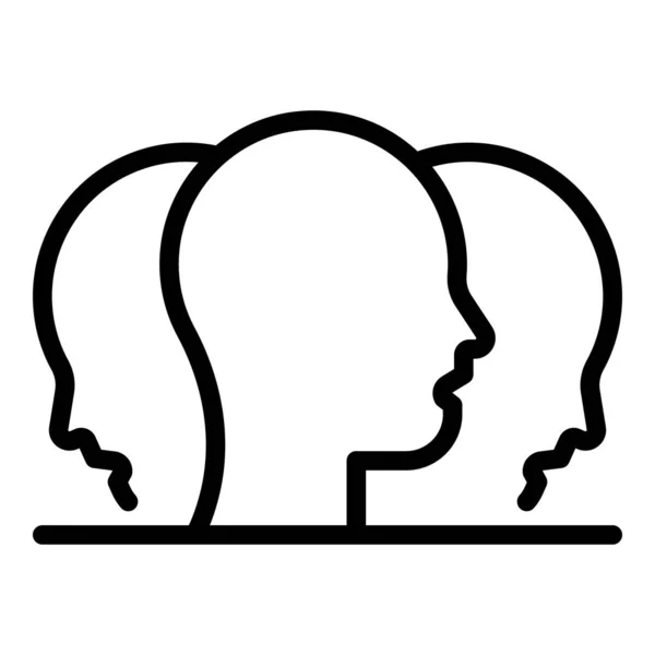 Icono de la enfermedad bipolar, estilo de esquema — Archivo Imágenes Vectoriales