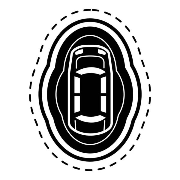 Driverless auto vista dall'alto icona, stile semplice — Vettoriale Stock