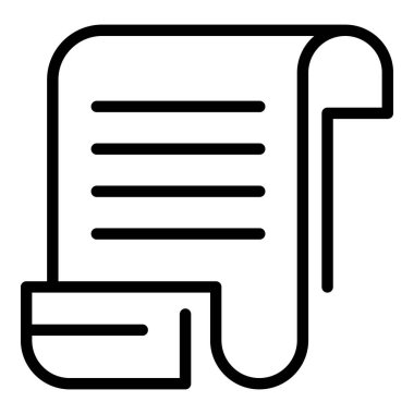 Ödeme makbuzu simgesi, anahat stili