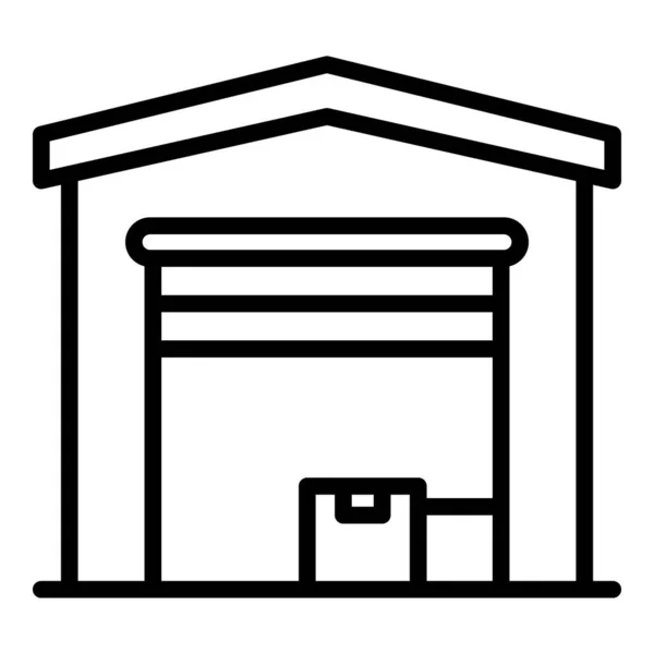 Icona del magazzino aperto, stile contorno — Vettoriale Stock