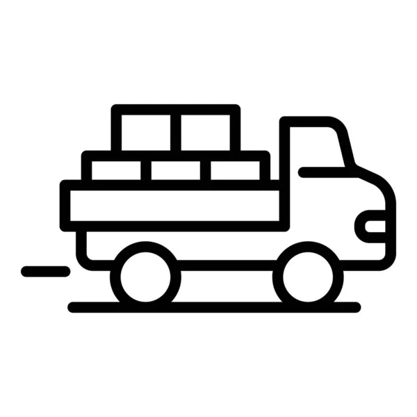 Volledige truck van pakket pictogram, omtrek stijl — Stockvector