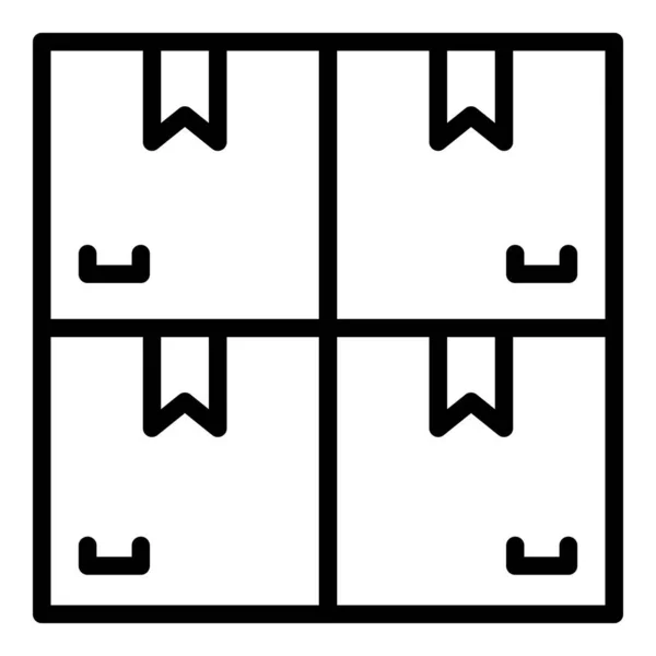 Kartonnen dozen stapel pictogram, omtrek stijl — Stockvector