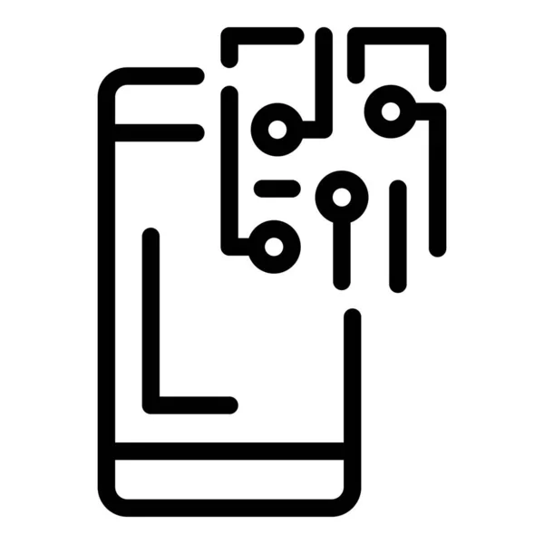 Fix gebroken smartphone icoon, outline stijl — Stockvector