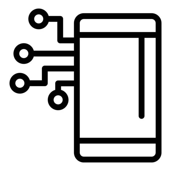 Ícone de tecnologia Smartphone, estilo esboço — Vetor de Stock