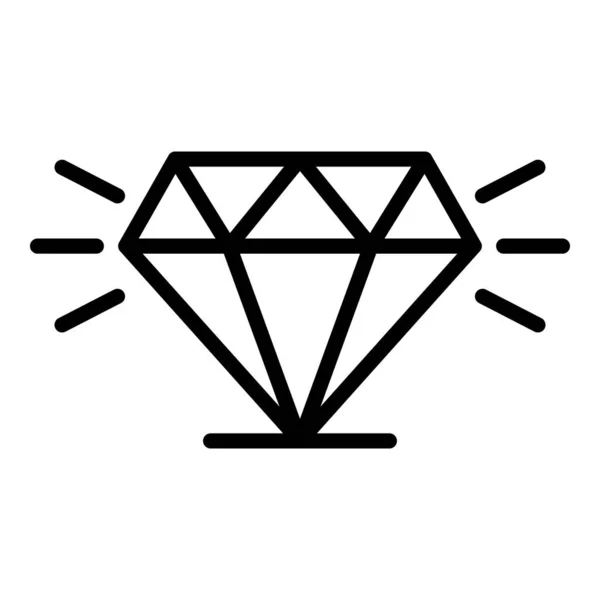 Diamant-Ikone, Outline-Stil — Stockvektor