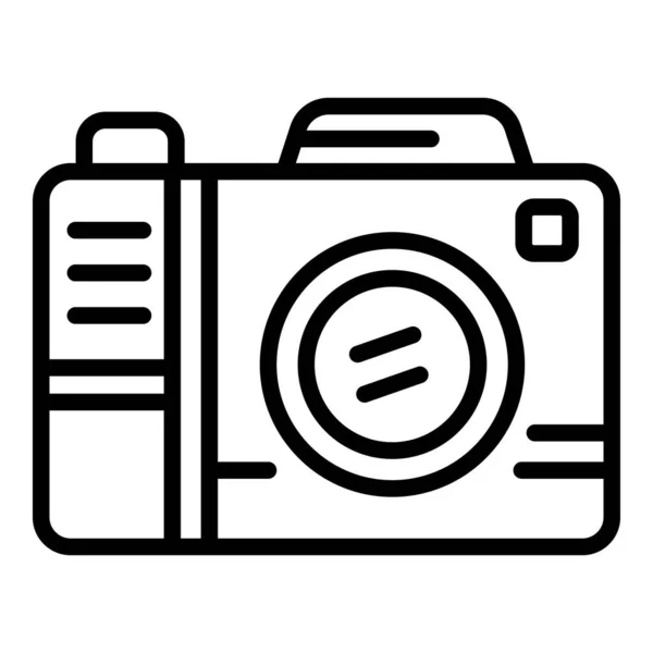 Icono de cámara de fotos, estilo de esquema — Archivo Imágenes Vectoriales