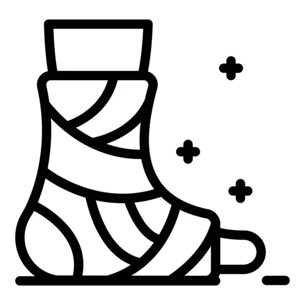 Icono de pierna de yeso, estilo de contorno — Archivo Imágenes Vectoriales
