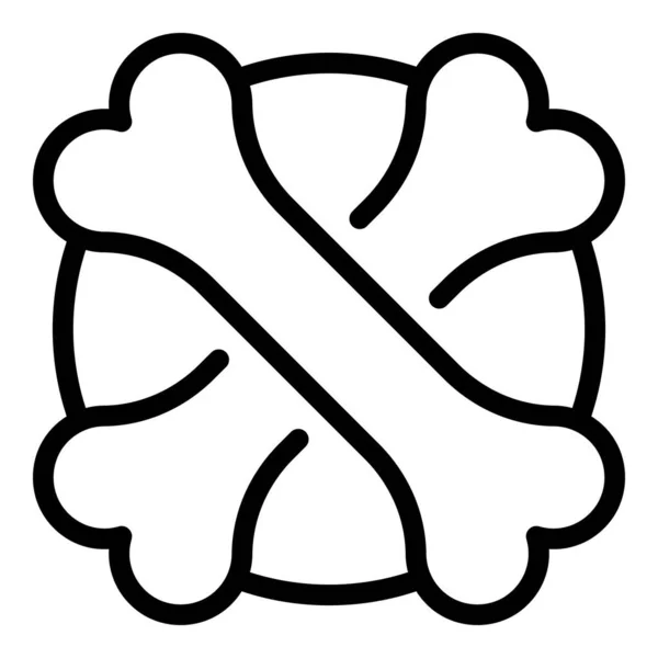 Icono de huesos cruzados, estilo de contorno — Archivo Imágenes Vectoriales