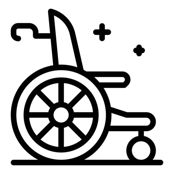 Wheelchair icon, outline style — Stock Vector