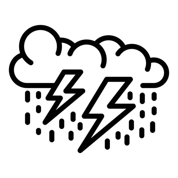Storm cloud icon, outline style — Stock Vector