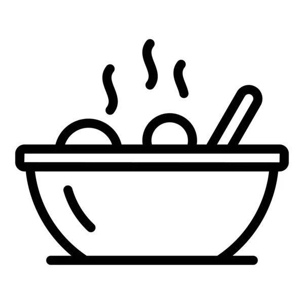 Icono de tazón de comida, estilo de esquema — Archivo Imágenes Vectoriales
