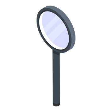 Plastik büyüteç simgesi, izometrik biçim