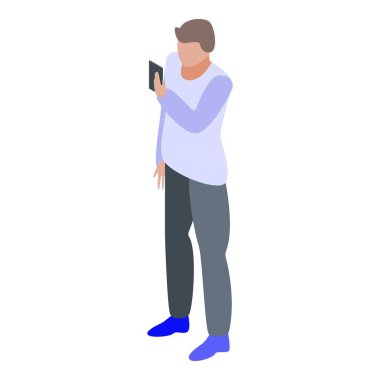 Çocuk gezisi akıllı telefon simgesi, izometrik biçim