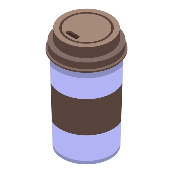 커피 플라스틱 컵 아이콘, 등축 스타일 — 스톡 벡터