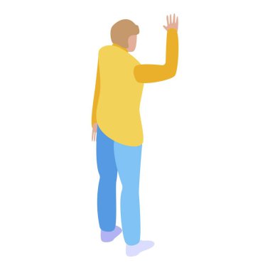 Öğrenci seyahat rehberi simgesi, izometrik biçim