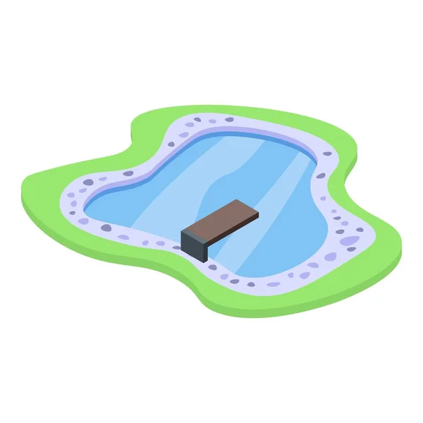 Піктограма домашнього басейну озера, ізометричний стиль — стоковий вектор