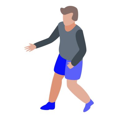 Çocuk seyahat araba simgesi, izometrik stil