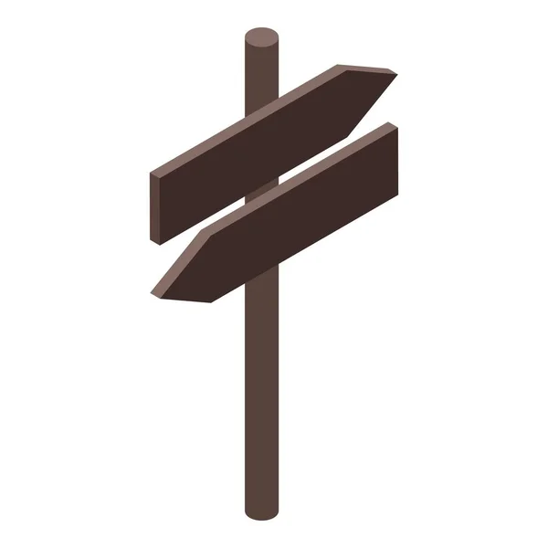 Drewniana ikona tablicy znamionowej, izometryczny styl — Wektor stockowy