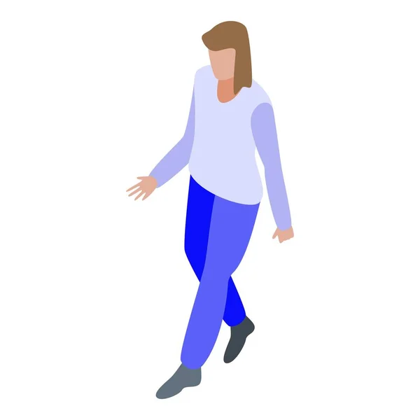 Frau beim Gehen im Freien, isometrischer Stil — Stockvektor