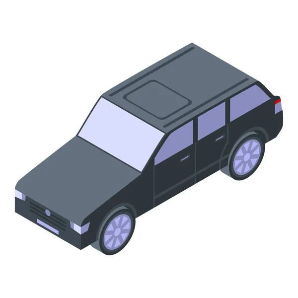 Icono de coche de viaje negro, estilo isométrico — Vector de stock