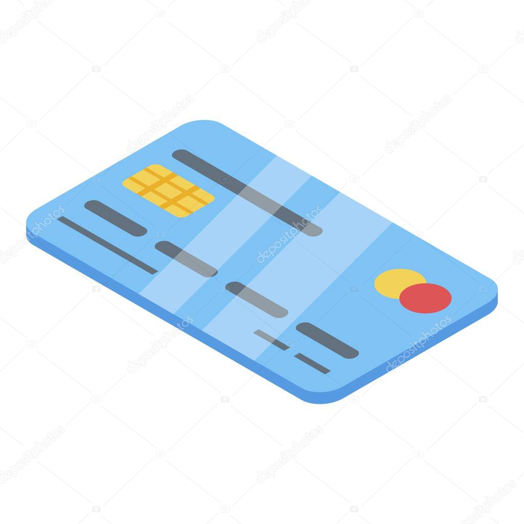 Student credit card icon, isometric style