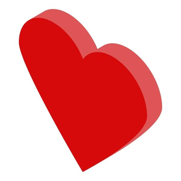 Наречена червона ікона серця, ізометричний стиль — стоковий вектор