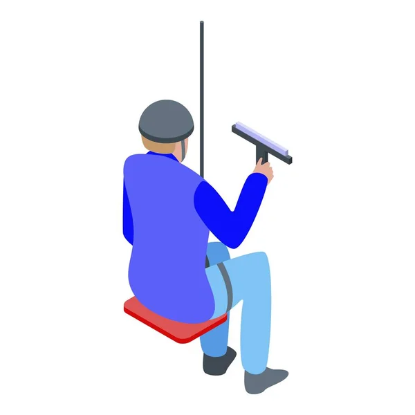 High window cleaning icon, isometric style — Stock Vector