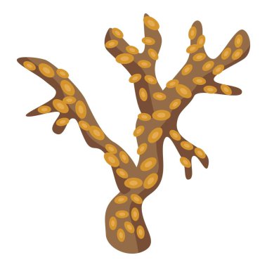 Kahverengi altın mercan simgesi, izometrik stil