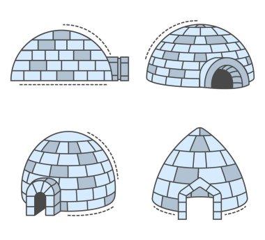 Igloo Eskimo simgesi seti, özet biçimi