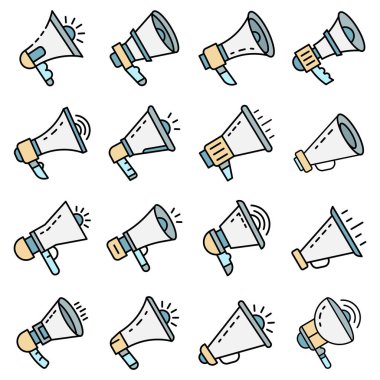 Megafon simgesi seti, özet biçimi