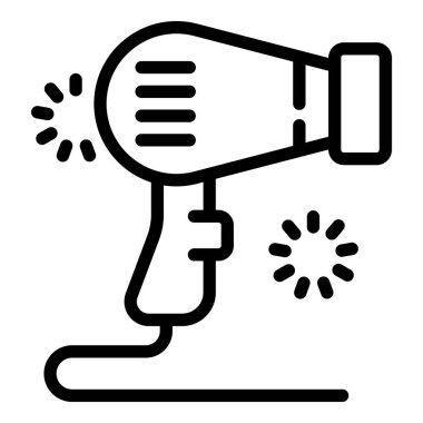 Lazer tüy temizleme tabancası ikonu, taslak biçimi