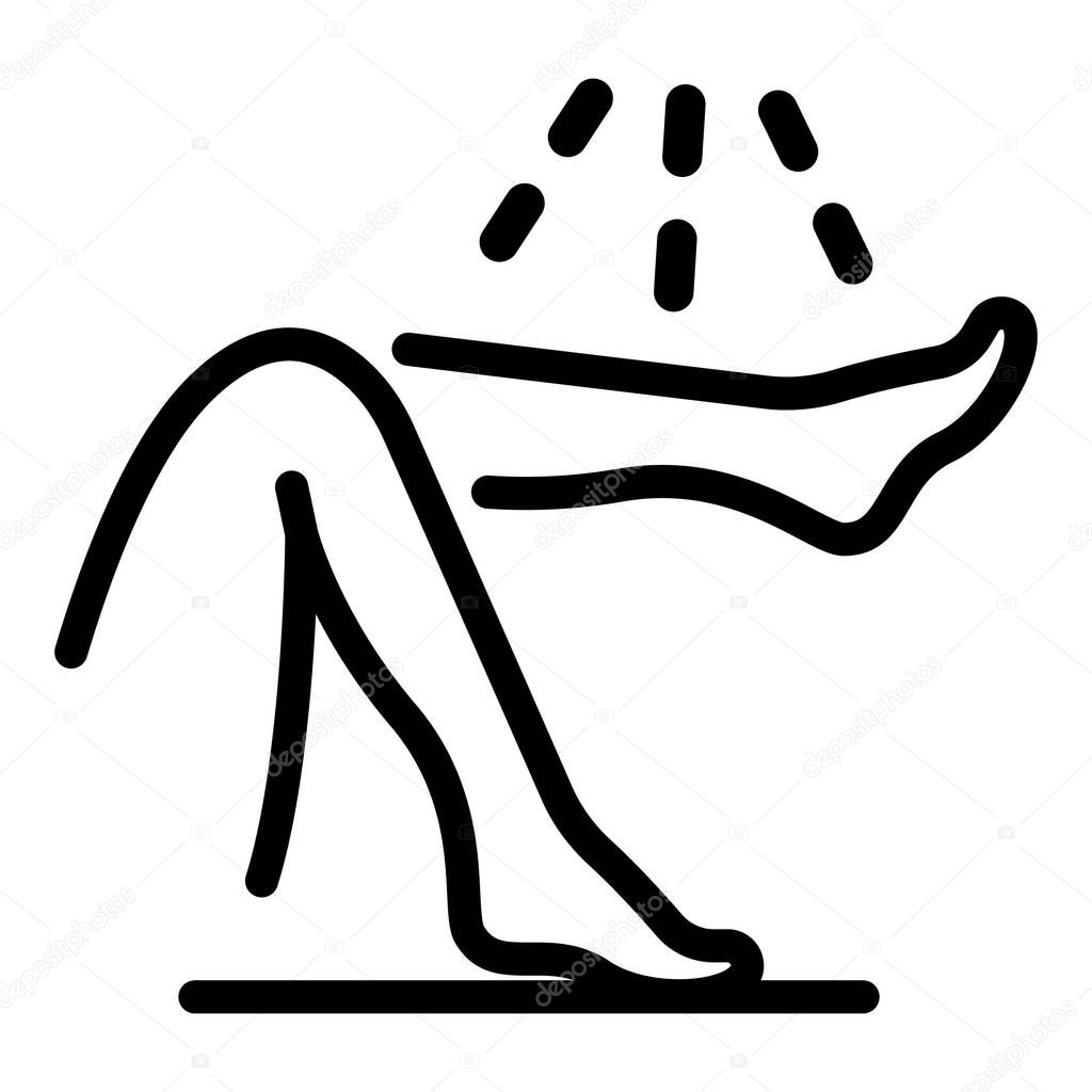 Leg laser hair removal icon, outline style