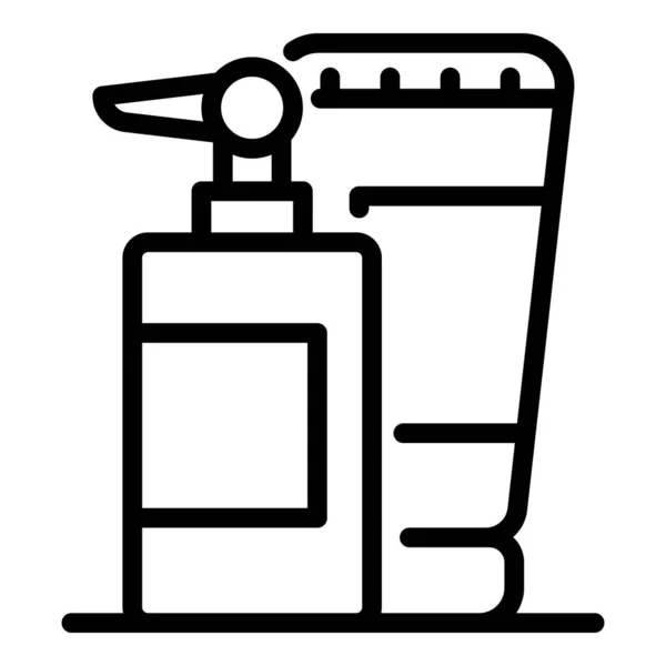 Icono de tubo de crema dispensador, estilo de esquema — Archivo Imágenes Vectoriales