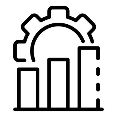 Vites tekerleği grafik çizelgesi simgesi, dış hat biçimi