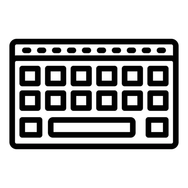 Draadloos toetsenbord icoon, outline stijl — Stockvector