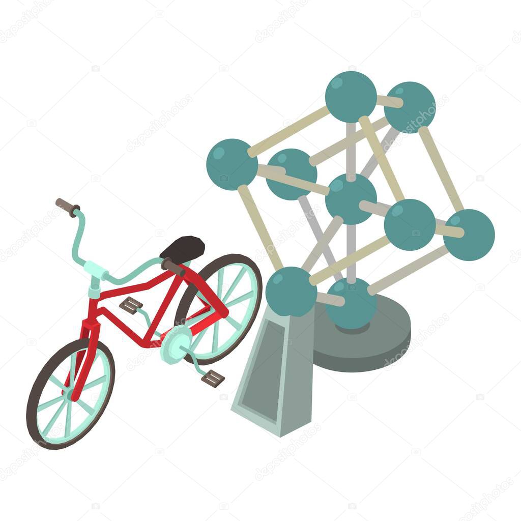 Atomium icon, isometric style