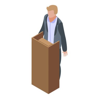 Witness man icon, isometric style clipart