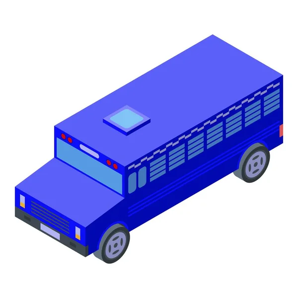 Gefängnisbus-Ikone, isometrischer Stil — Stockvektor