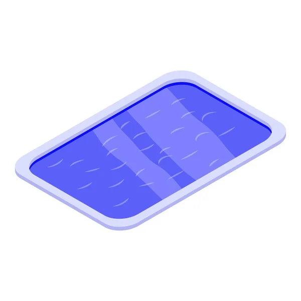 Ikona domku u bazénu, izometrický styl — Stockový vektor