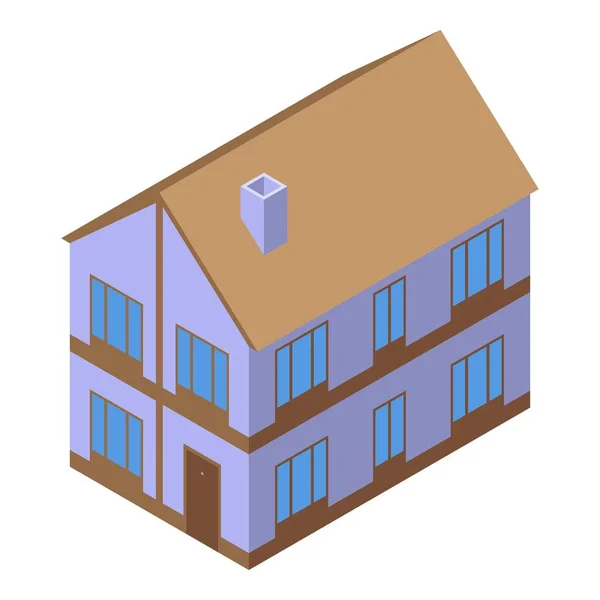 Ikone der Stadthütte, isometrischer Stil — Stockvektor