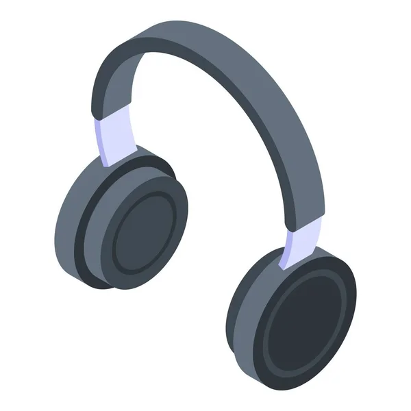 Dj headphones icon, isometric style — Stock Vector