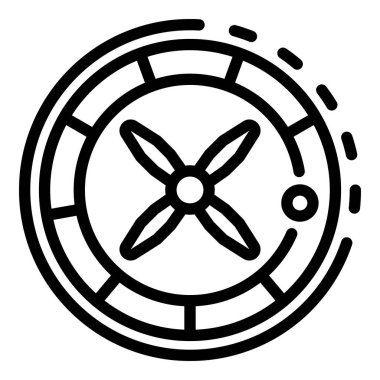 Top view kumarhane ruleti simgesi, taslak biçimi