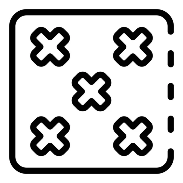 Casino dobbelstenen pictogram, outline stijl — Stockvector
