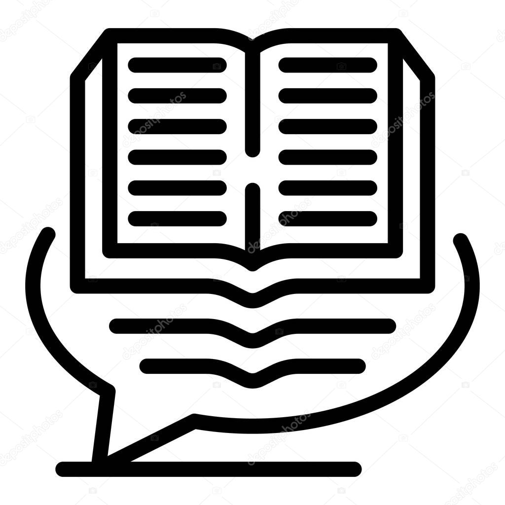 Read book translator icon, outline style
