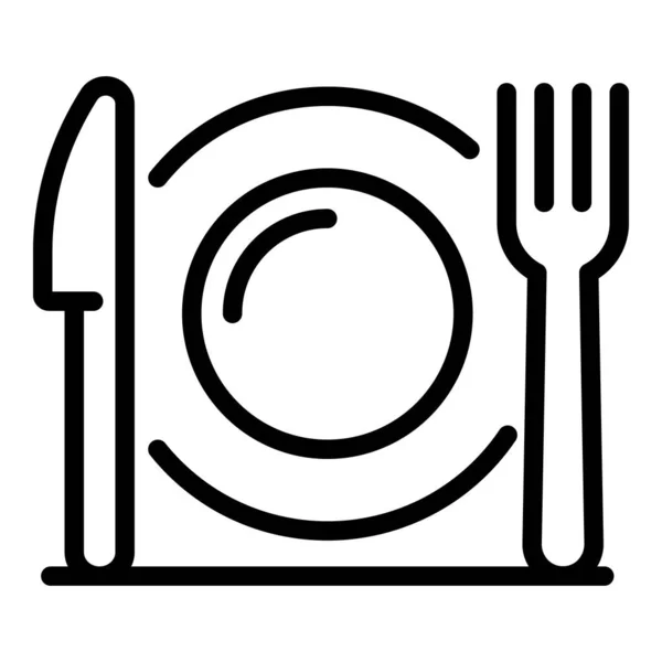 Restaurant Gerichte Ikone, Umriss Stil — Stockvektor