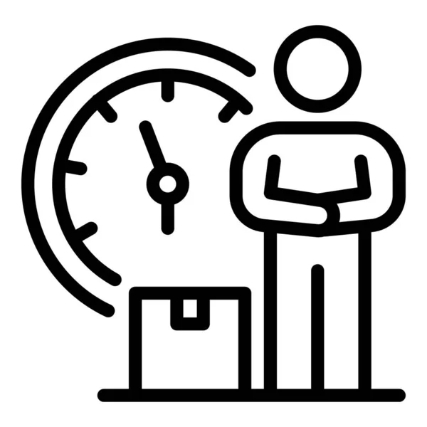 Icono de entrega de tiempo rápido, estilo de esquema — Vector de stock